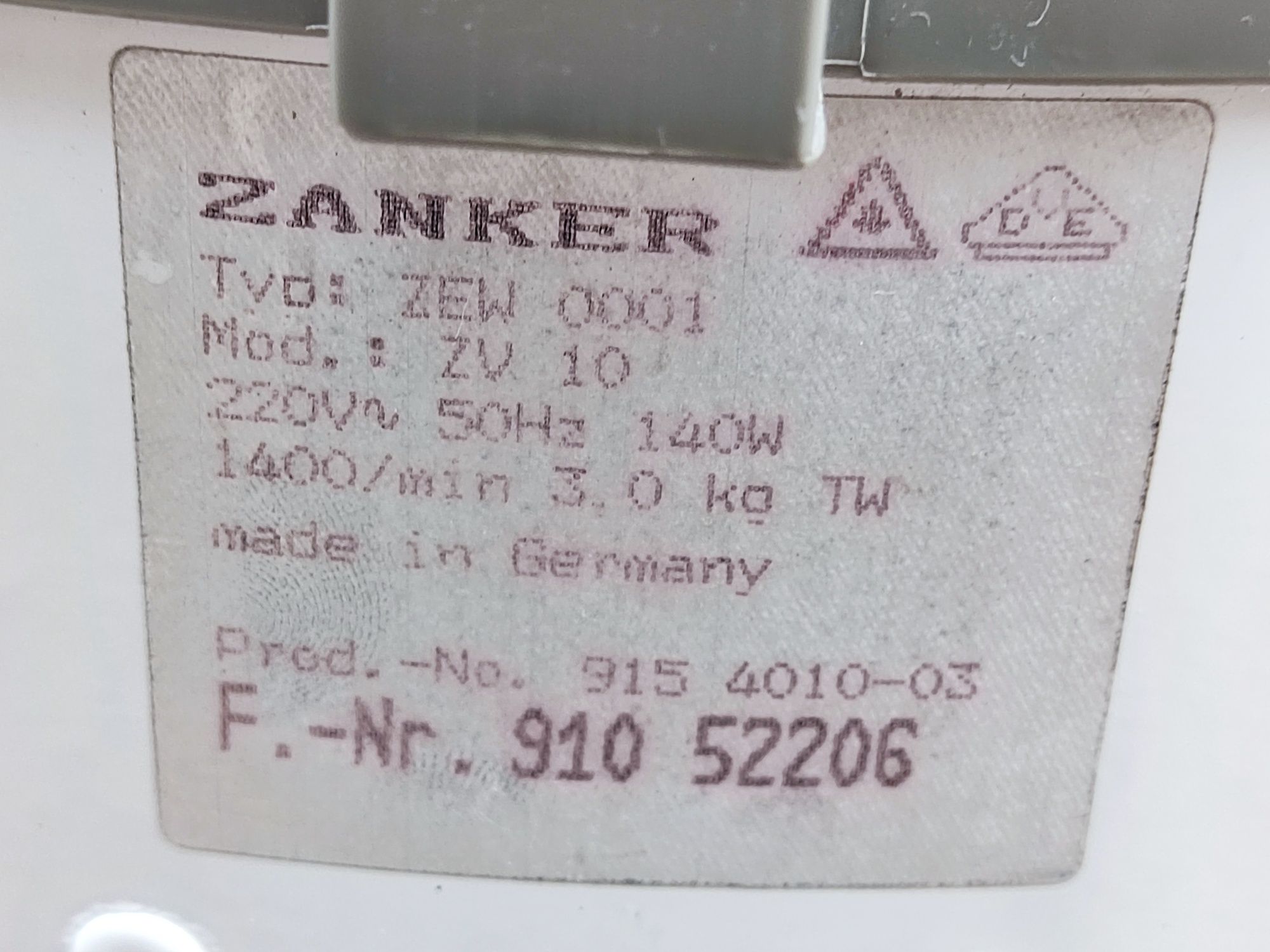 Wirówka do ubrań Zanker  1400 obrotów