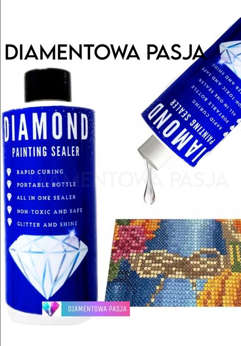 Lakier do haftu diamentowego preparat zabezpieczający diamenciki obraz