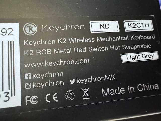 Keychron K2 V2 RGB Hot Swappable ISO layout