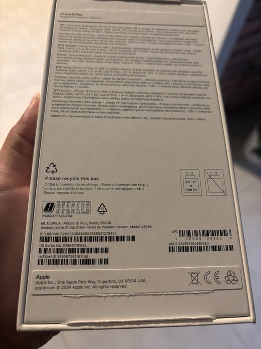 Nowy iphone 15 plus 256gb czarny