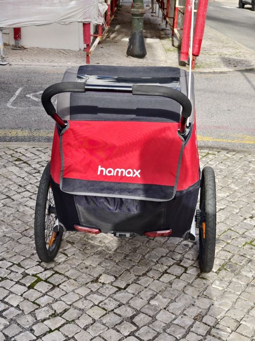 Reboque bicicleta Hamax 2 lugares - também é carrinho para crianças