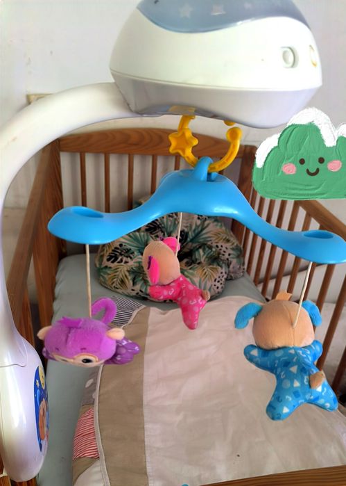 Karuzela z projektorem do łóżeczka fisher price  3w1.