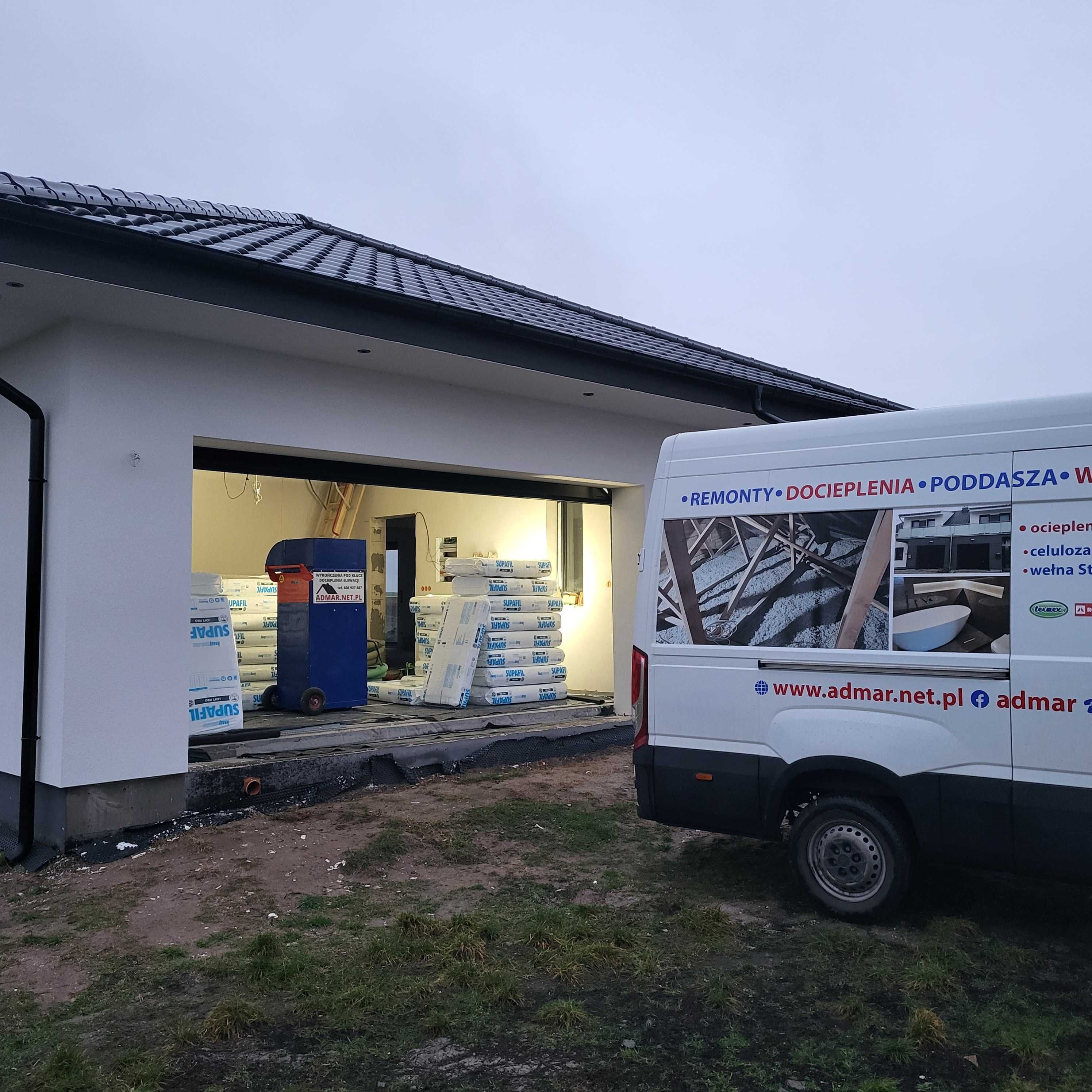 Ocieplenia wełną celulozą stropodachy wdmuchiwania mury dwuwarstwowe