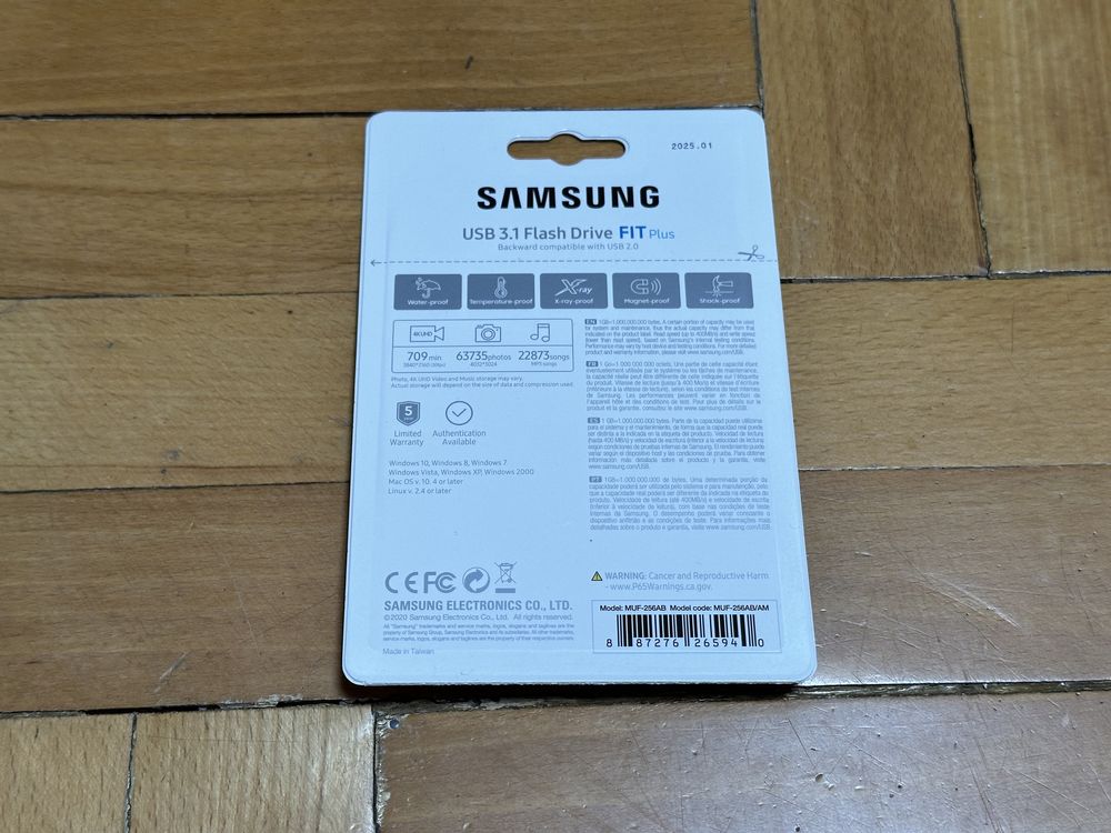 Флешка Samsung Fit Plus 256GB USB 3.1 (Оригинал из США)