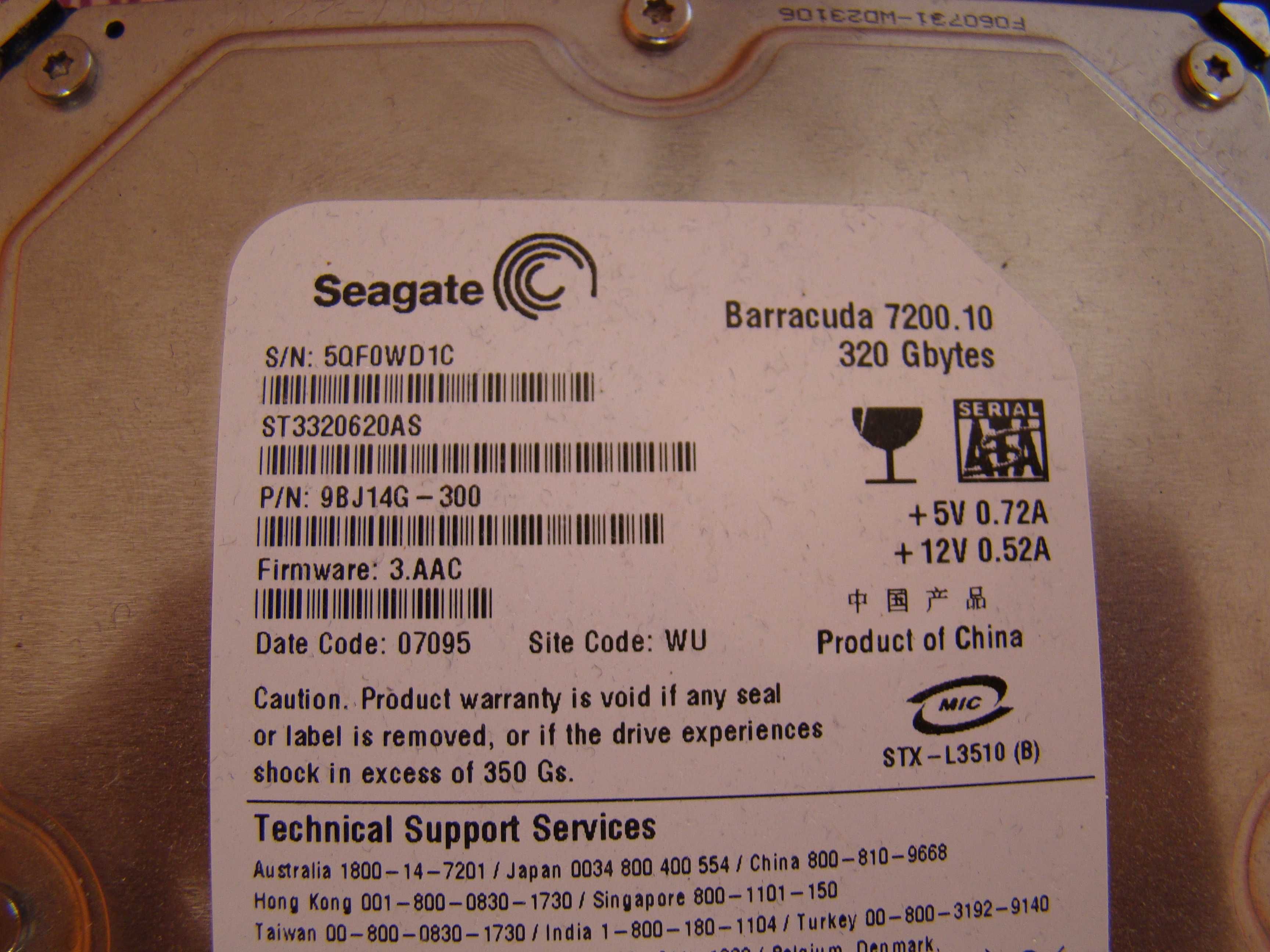 Dysk Seagate Barracuda 7200  320gb