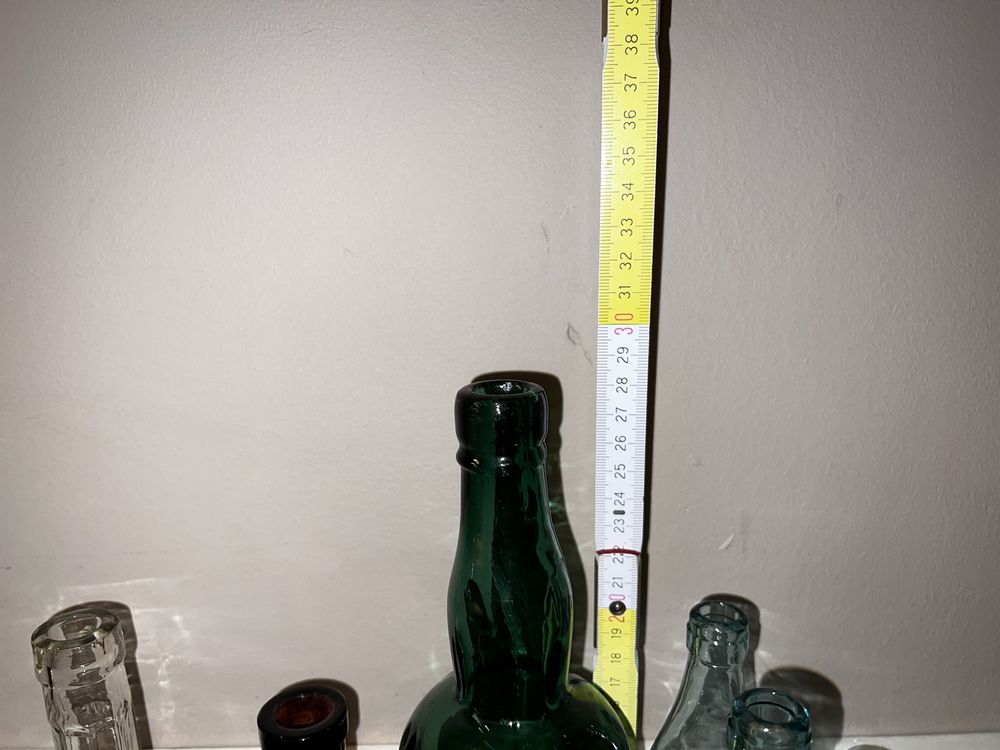 Zestaw starych butelek przedwojnie + prl szkło 17 szt B30