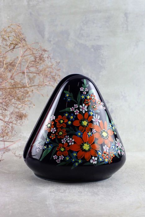 Ceramiczny serwetnik z kwiatami Tułowice ceramika prl vintage retro