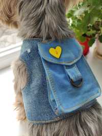 Шлейка -Жилетка с Рюкзаком для Собак минипород