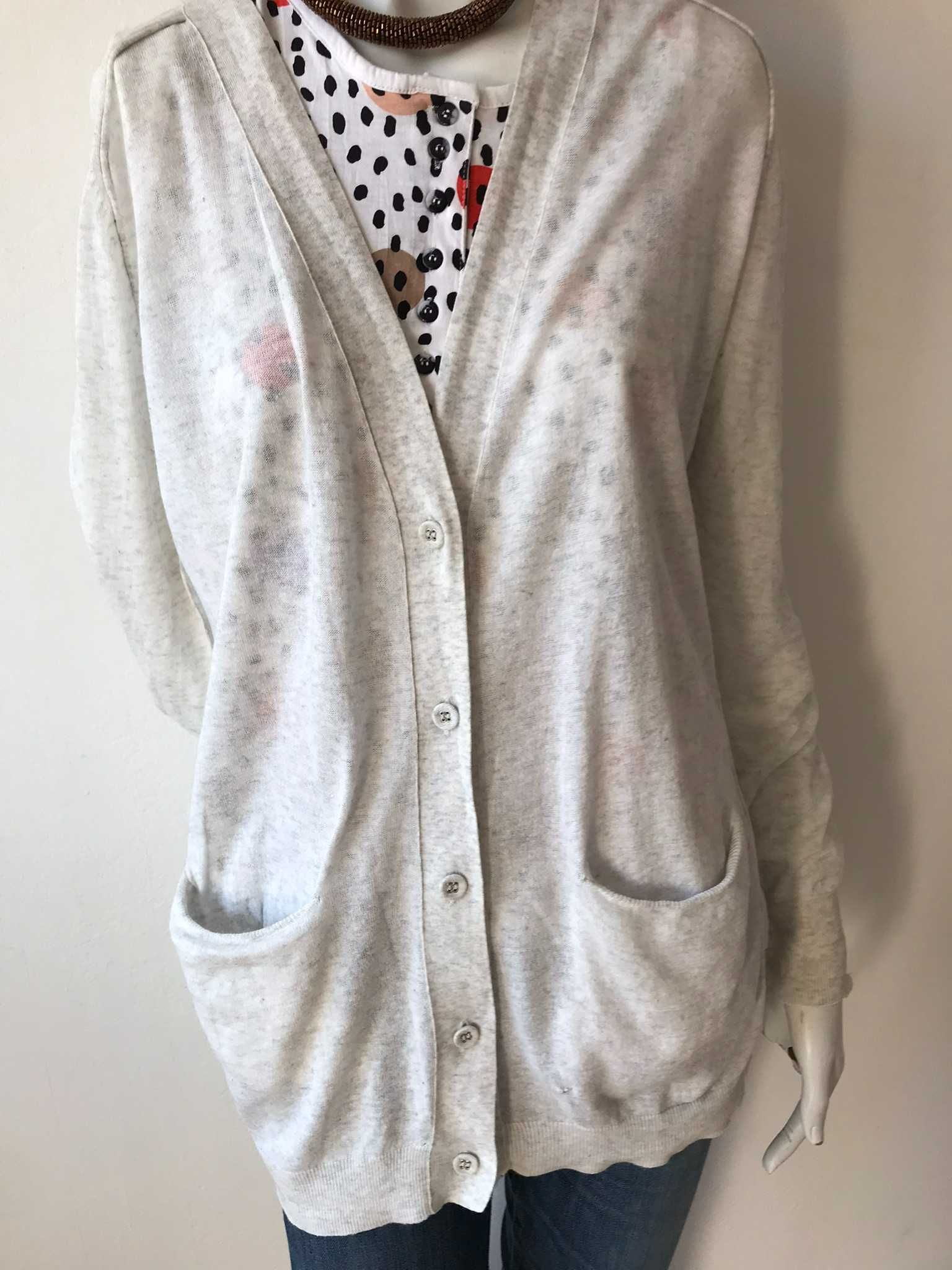 Sweter kardigan rozpinany Acne XS 34 6 oversize kaszmir retro vintage