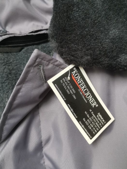 Kurtka policyjna zimowa 3/4 błękitnoszara wz. 2005 z futrzaną podpinką