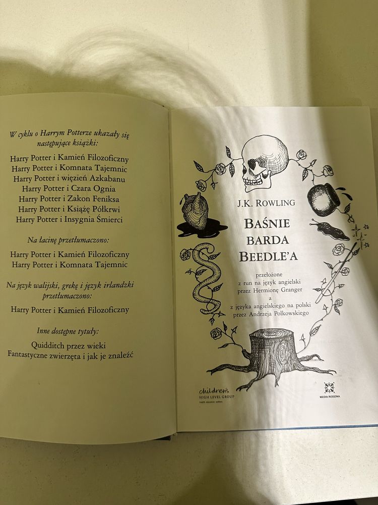 Baśnie Barda Beedle'a J.K. Rowling Harry Potter Czarodziejska Lektura
