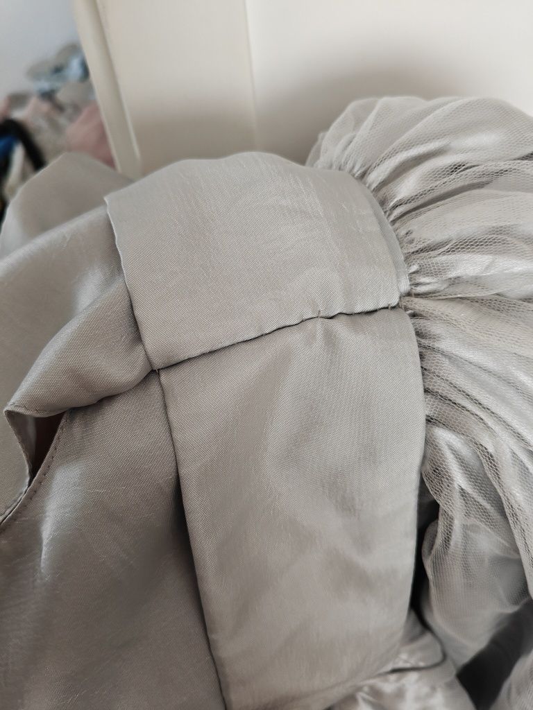 Sukienka srebrna tiulowa wesele komunia chrzciny h&m 122 cm