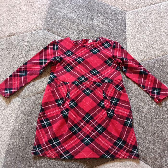 Sukienka świąteczna krata H&M 98/104