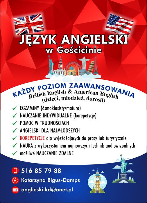Korepetycje z j.angielskiego w Gościcinie