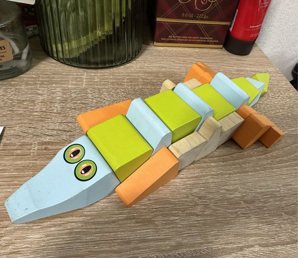 Іграшка дерев'яна Cubika Крокодил-акробат