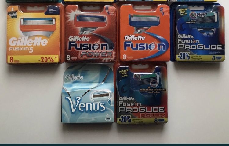Gillette ,Fusion,Mach3,Turbo  ,Proglide