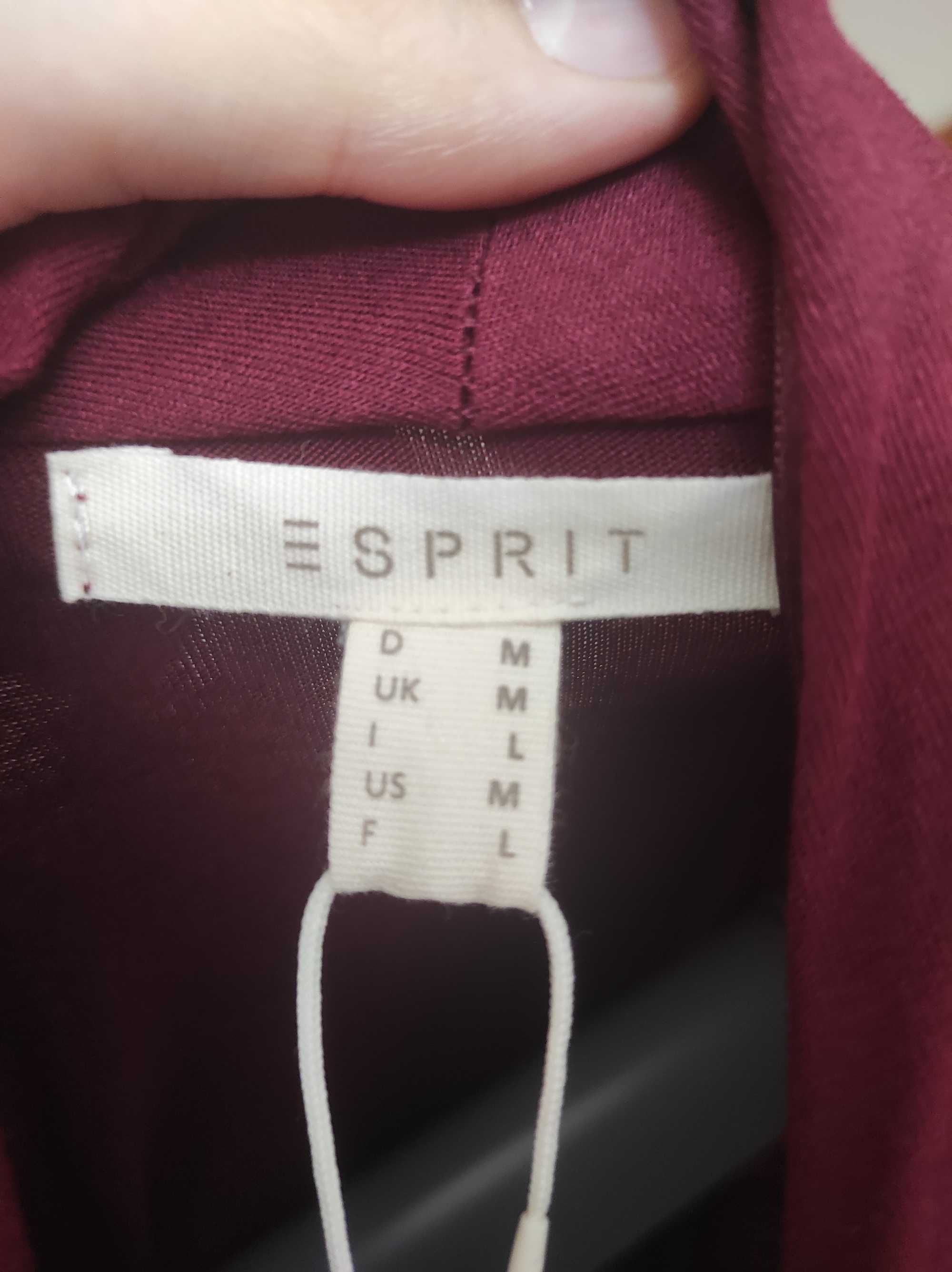 Kopertowa bordowa sukienka Esprit Rozmiar M / 38