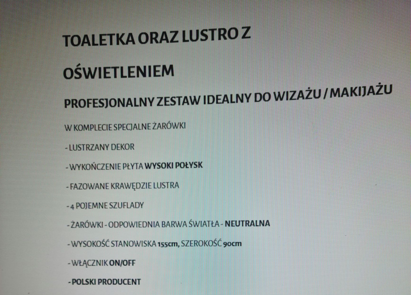 Toaletka do makijażu