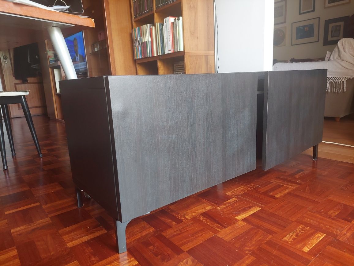 Móvel TV IKEA Besta c/ portas preto