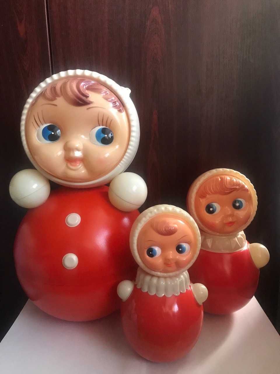 неваляшка музыкальная игрушка набор 3 штуки винтаж целлулоид СССР