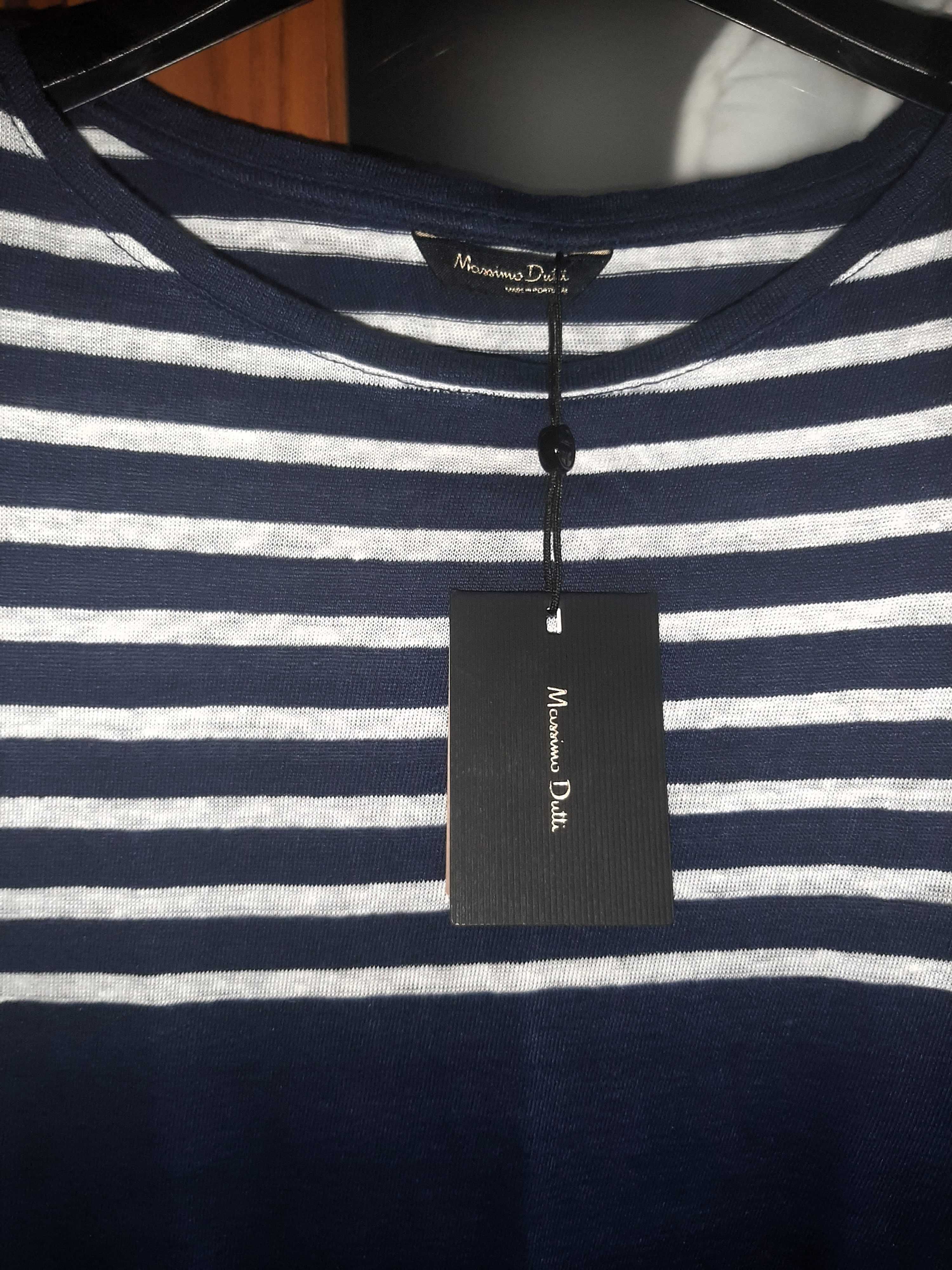 Camisola 100%linho riscas Massimo Dutti