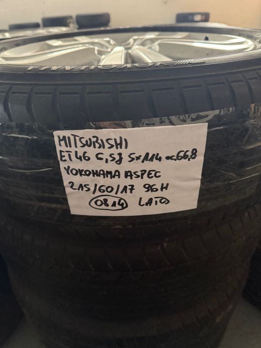 felgi MITSUBISHI ET46 - 6.5j - 5x114 - YOKOHAMA ASPEC 215/60/17 - 96H