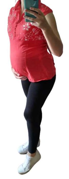 Bluzka koszula ciążowa S/36 wiązanie i ściągacz zapinana #758