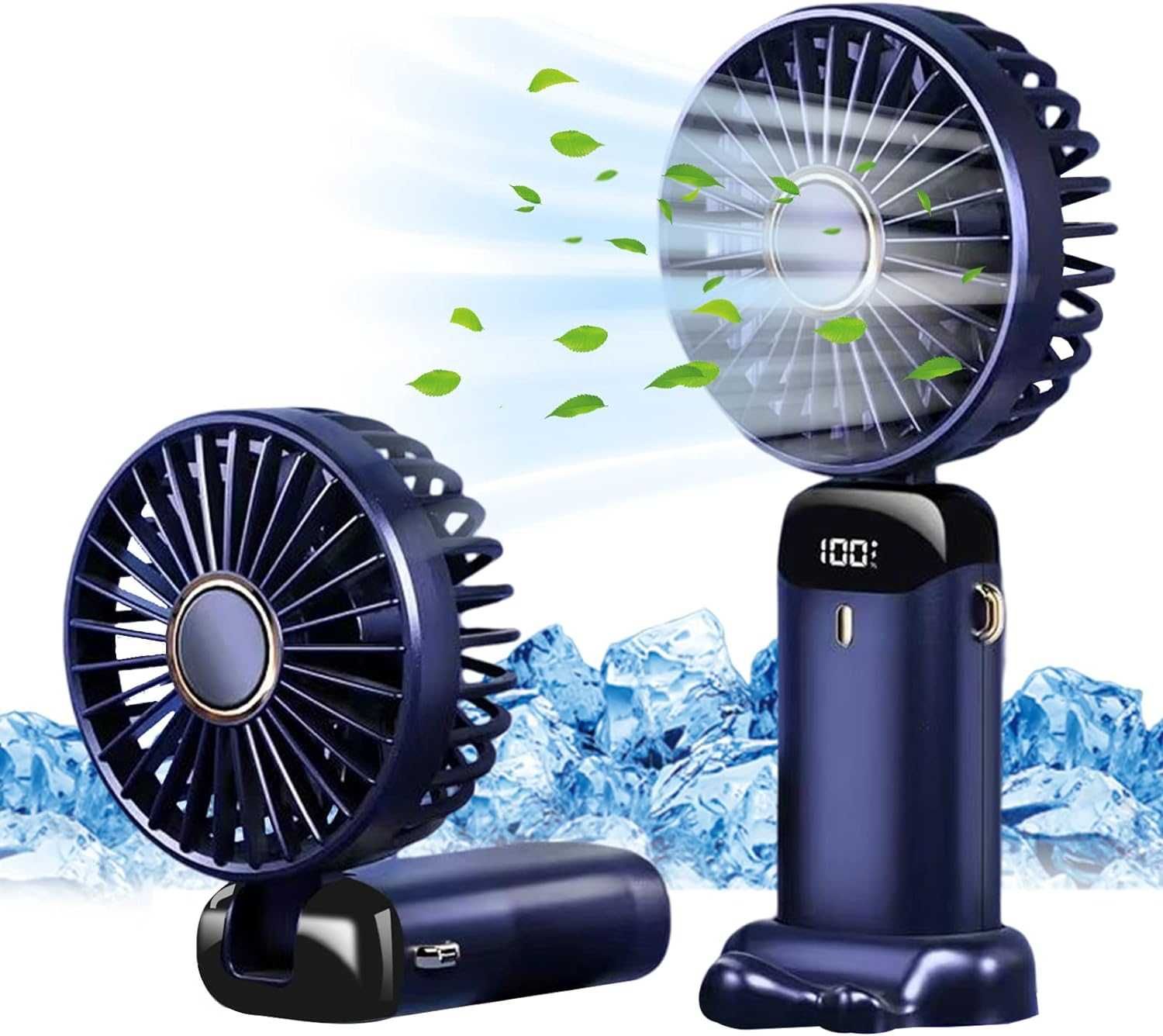 Ventoinha de mão, usar ao pescoço ou de mesa USB LED    [VÁRIAS CORES]