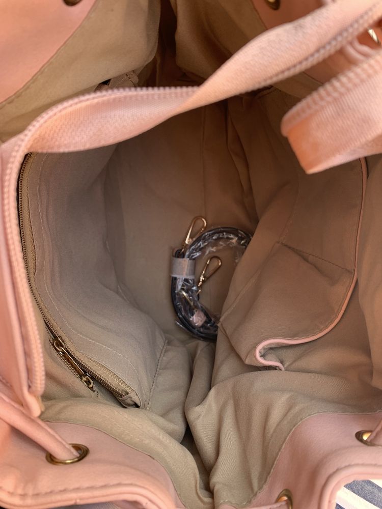 Bolsa saco Rosa com alça tiracolo