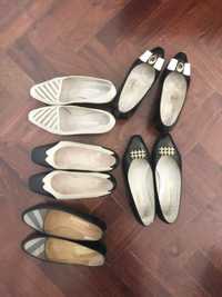 Cinco pares de Sapatos de senhora vintage clássicos tamanho 36