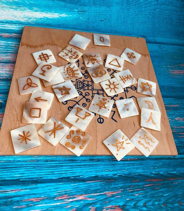 Руны Ведьм. Полный набор 28 шт. Перламутр.