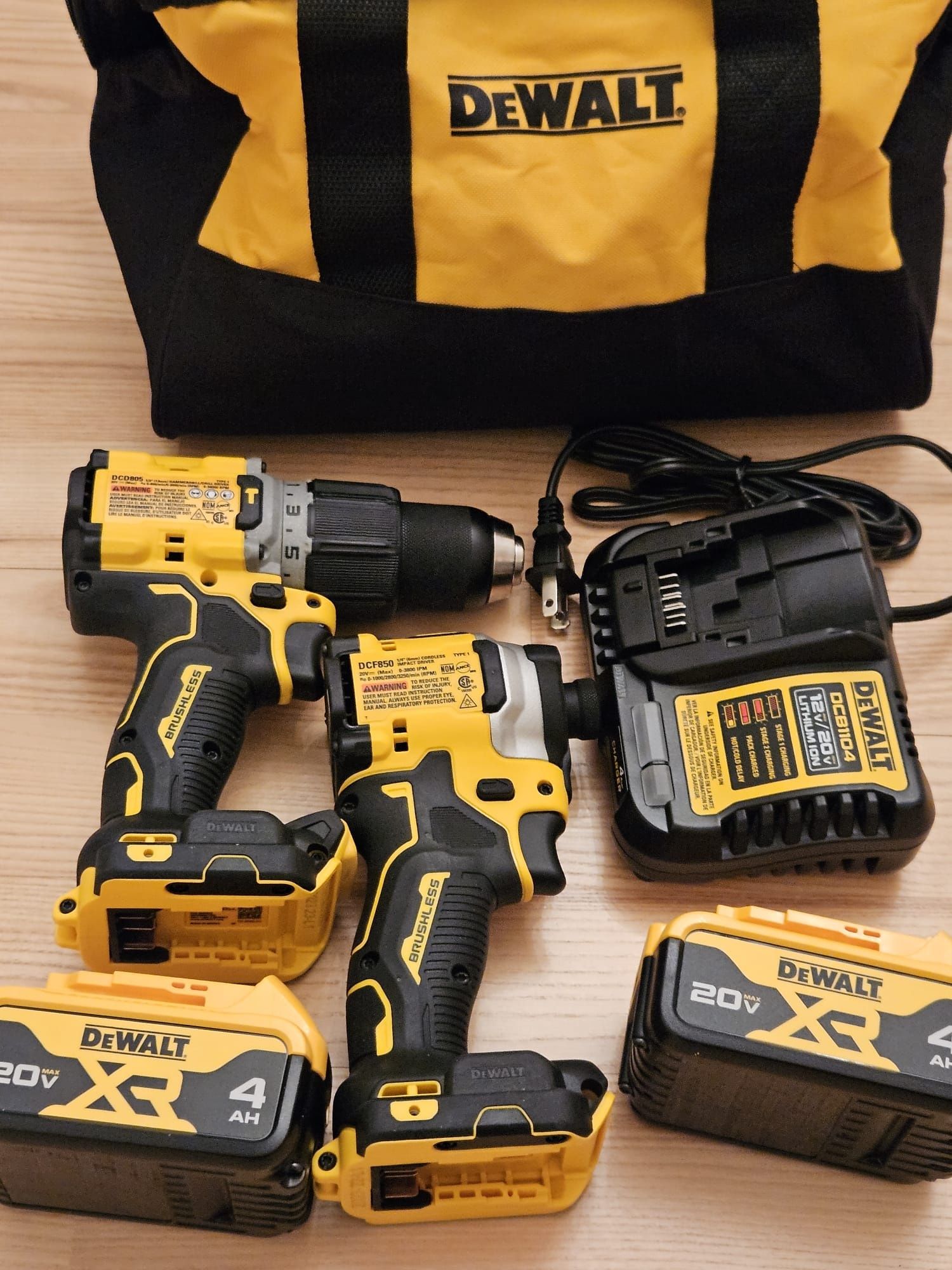 Wkretarka DCD805 + młotek DCF850 udarowy dewalt