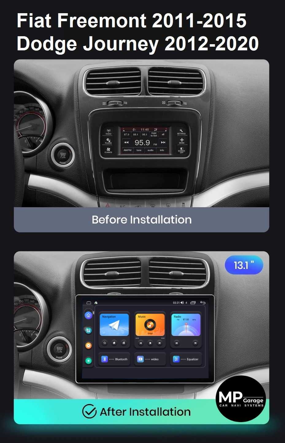 Radio Android Fiat Freemont /Dodge Journey 4G Qled 13.1" 2K CarPlay/AA