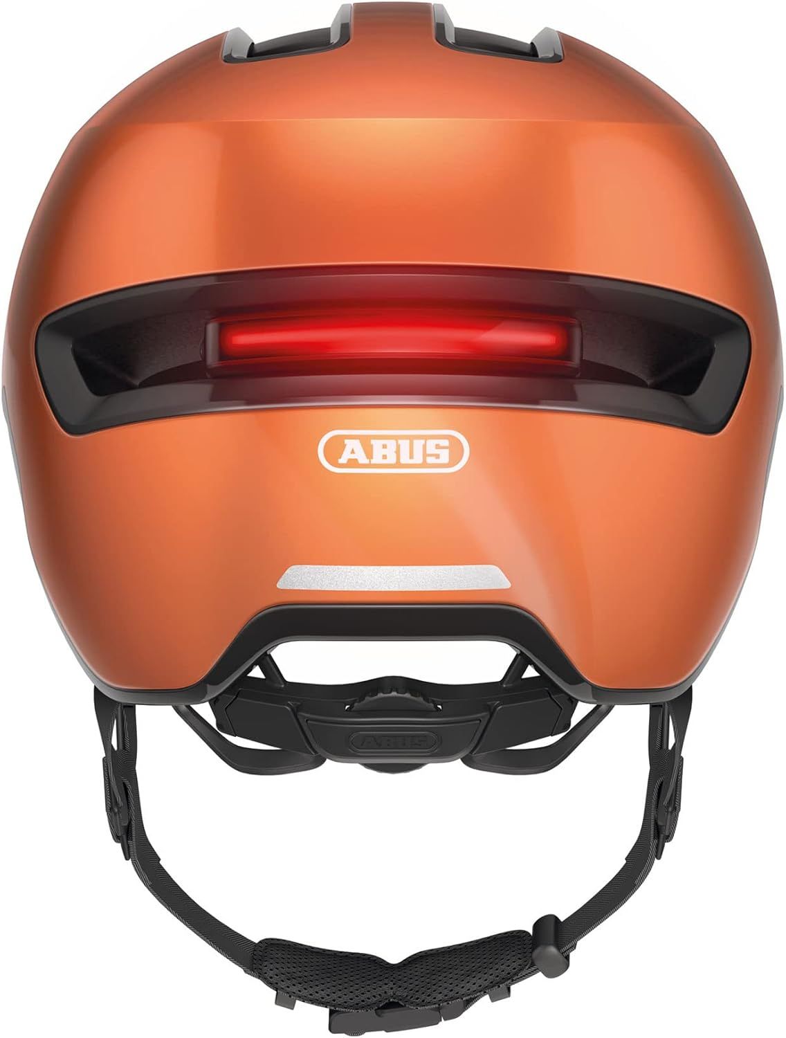 Kask rowerowy ABUS Hud-Y Pomarańczowy r. 51-55 cm Mocny LED