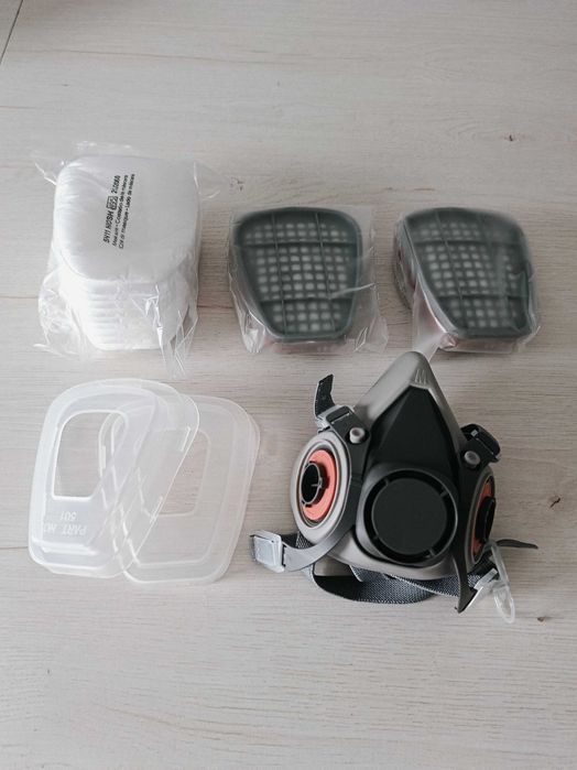 Maska Półmaska Lakiernicza Kompletna Przeciwpyłowa + 10 FILTRÓW