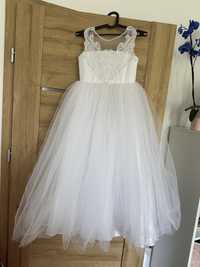 Zjawiskowa biała sukienka suknia bal komunia wesele