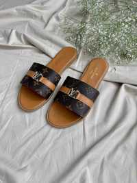 АКЦІЯ! Жіночі шльопанці Louis Vuitton Small Strap Slides ‘Brown’