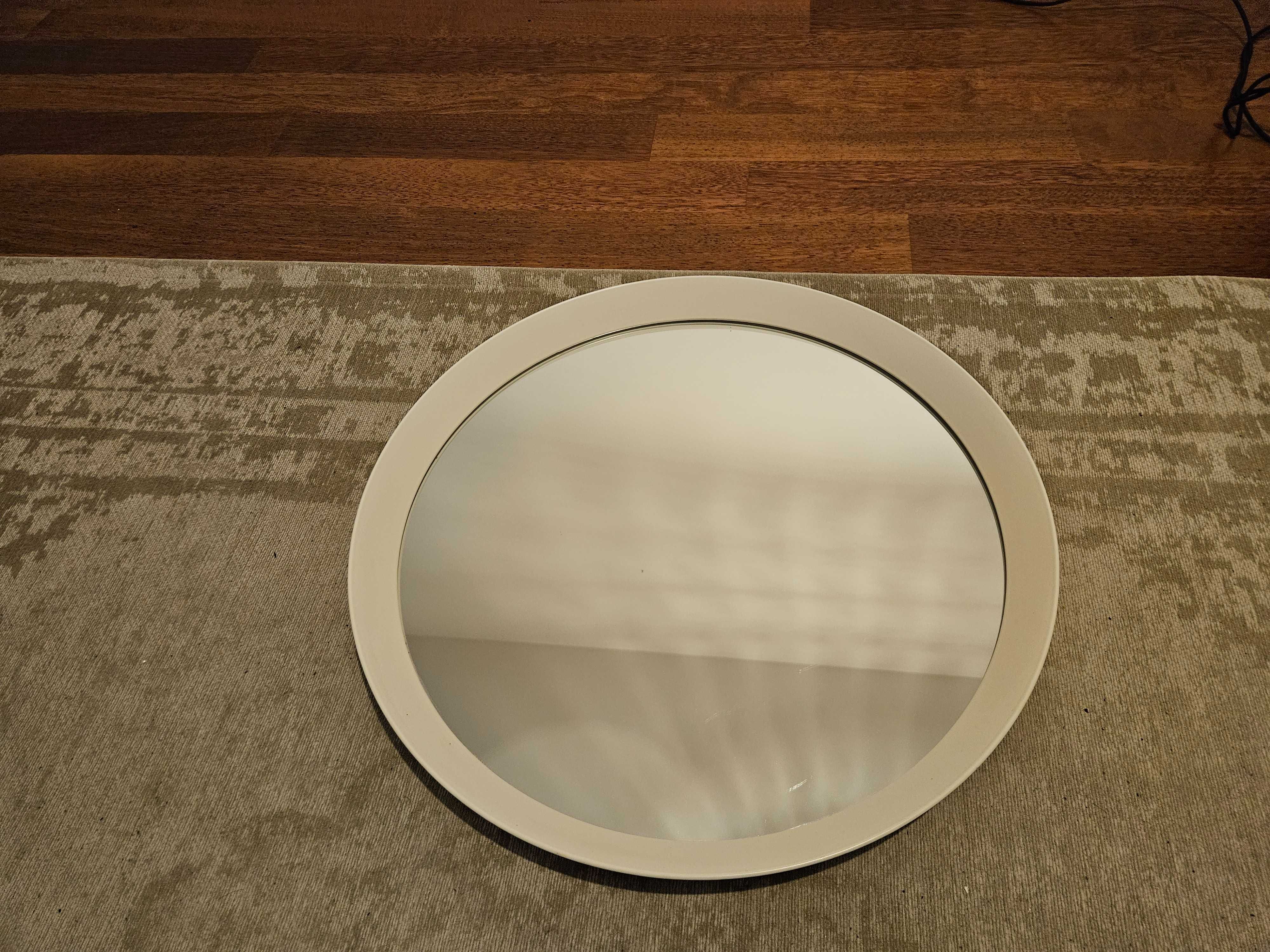 Lustro okrągłe, białe 50 cm, IKEA, Langesund