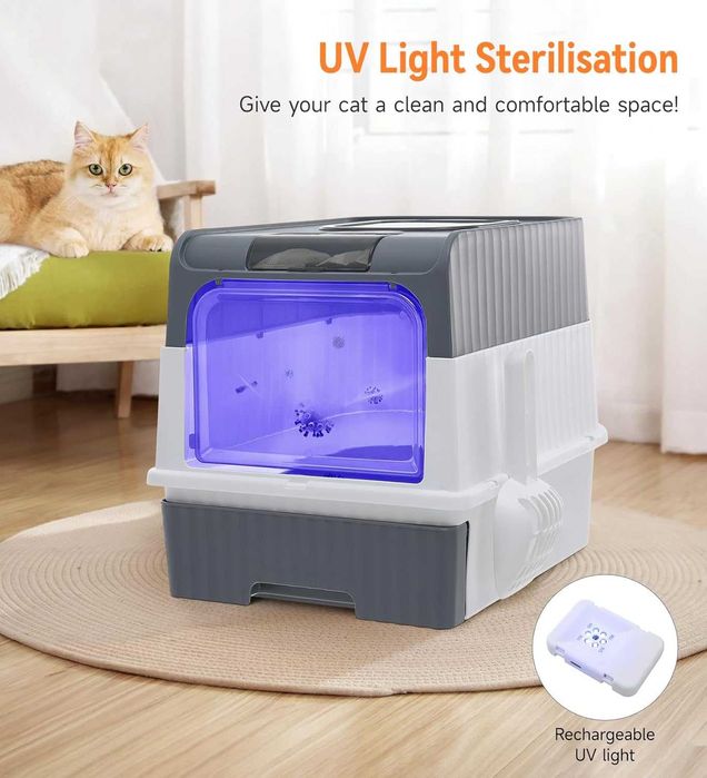 Nowa kuweta / żwirek / zamykana / składana / dla kota / 48x35x36/ W86!