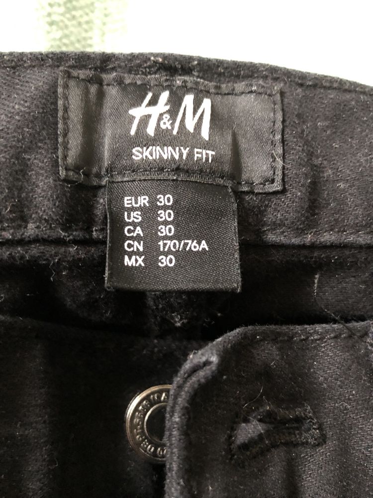 Dżinsy męskie czarne H&M rozmiar 30