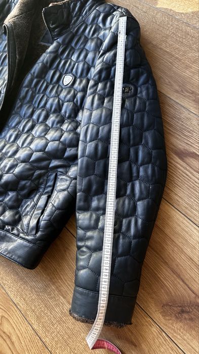 Чоловіча зимова шкіряна дублянка Philipp Plein