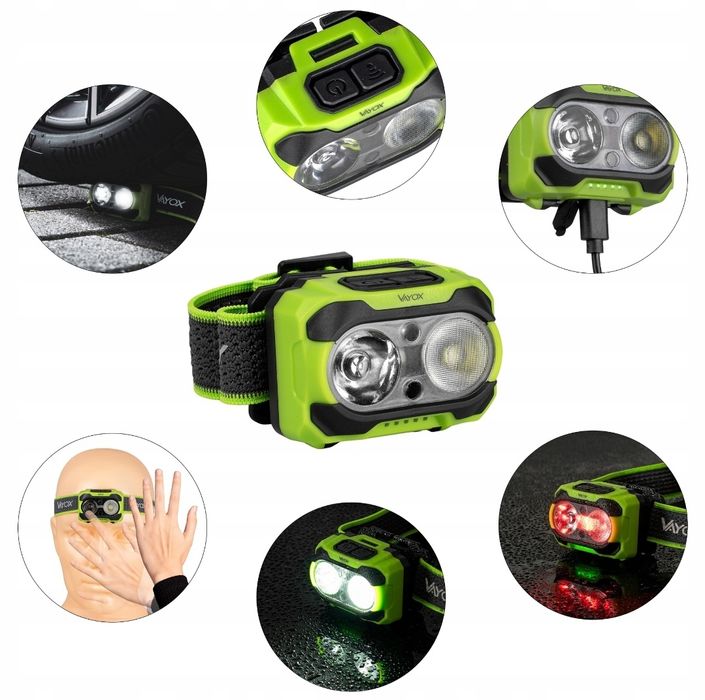 Nowa Latarka czołowa Vayox USB-C TWINBEAM 600LM VA0361