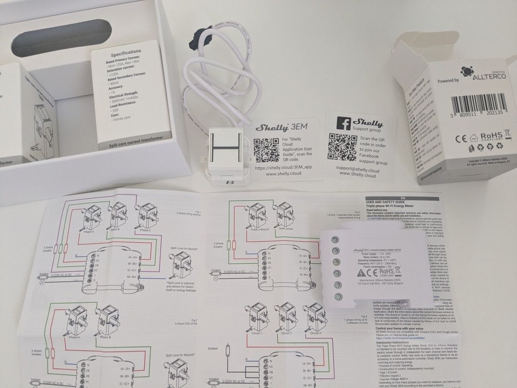 Smart 3 fazowy licznik energii elektrycznej shelly