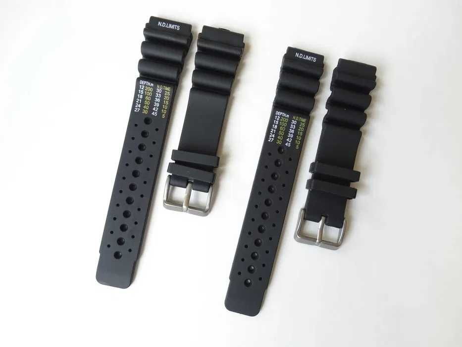 Gumowy czarny pasek silikonowy do zegarka 22mm do Seiko Citizen Orient