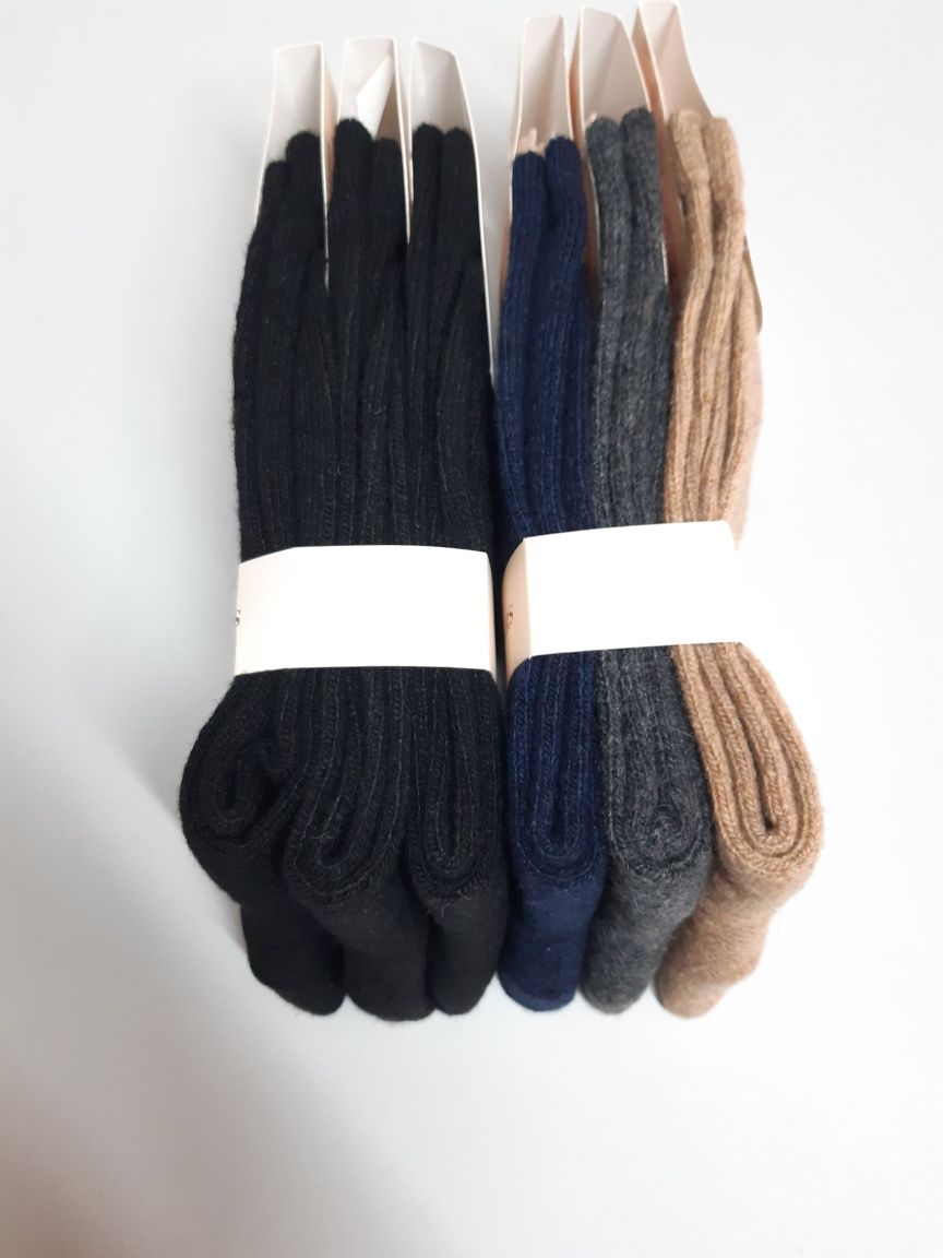 6 pares de meias novas em lã, tamanho 35-40