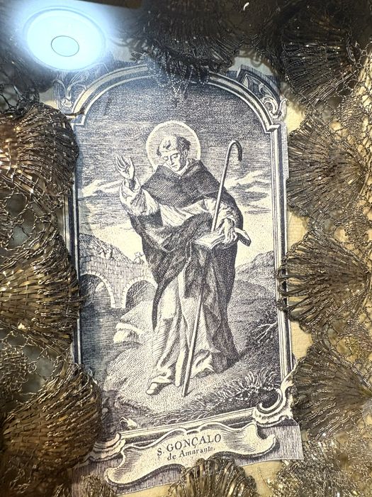 Antigo registo com imagem de São Gonçalo de Amarante