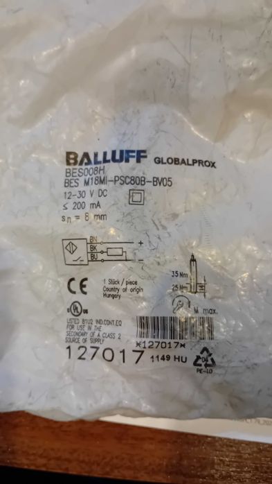 Sensor indutivo 18 mm 24vdc PNP BALLUFF