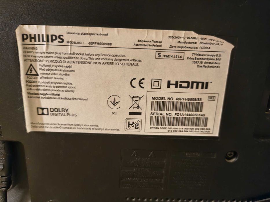 TV zepsuty philips