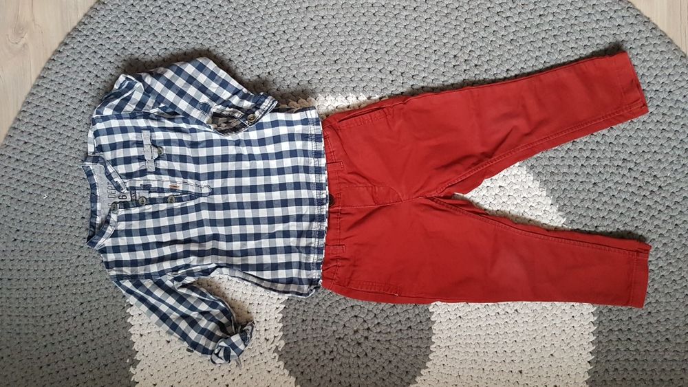 Komplet spodenki H&M koszula Reserved r. 86 plus gratis książeczka