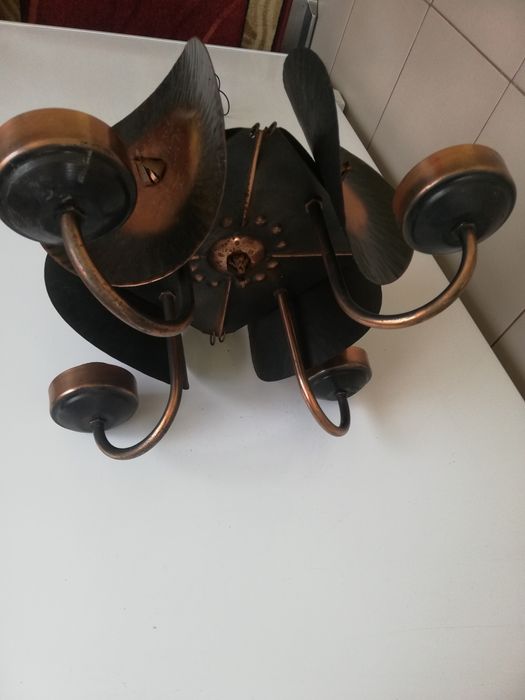 Starocie-UNIKAT-DUZY-62cm-METALOWY-babciny żyrandol-SPRAWNY-
